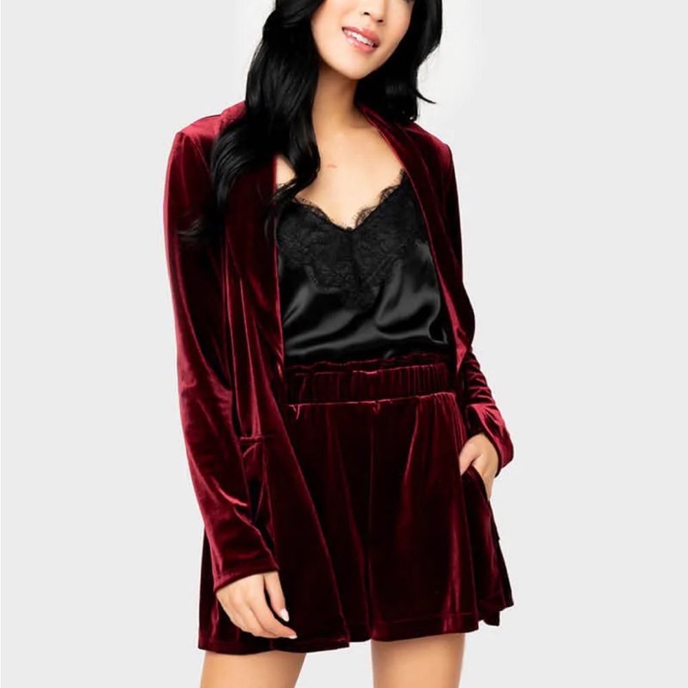 Velvet Blazer/shorts set